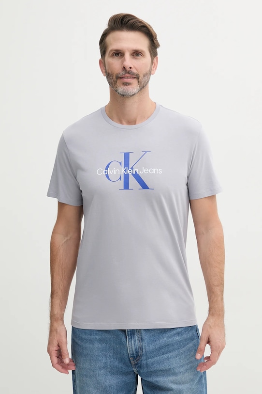 

Хлопковая футболка Calvin Klein Jeans, фиолетовый