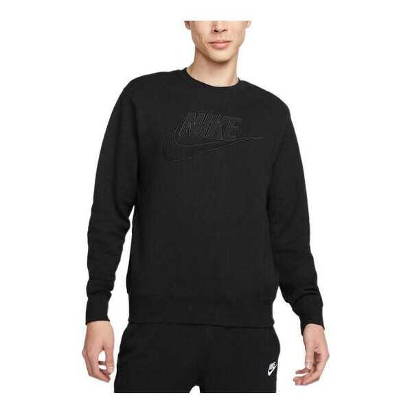 

Толстовка Men's Nike Solid Color Logo Printing Round Neck Long Sleeves Black, черный