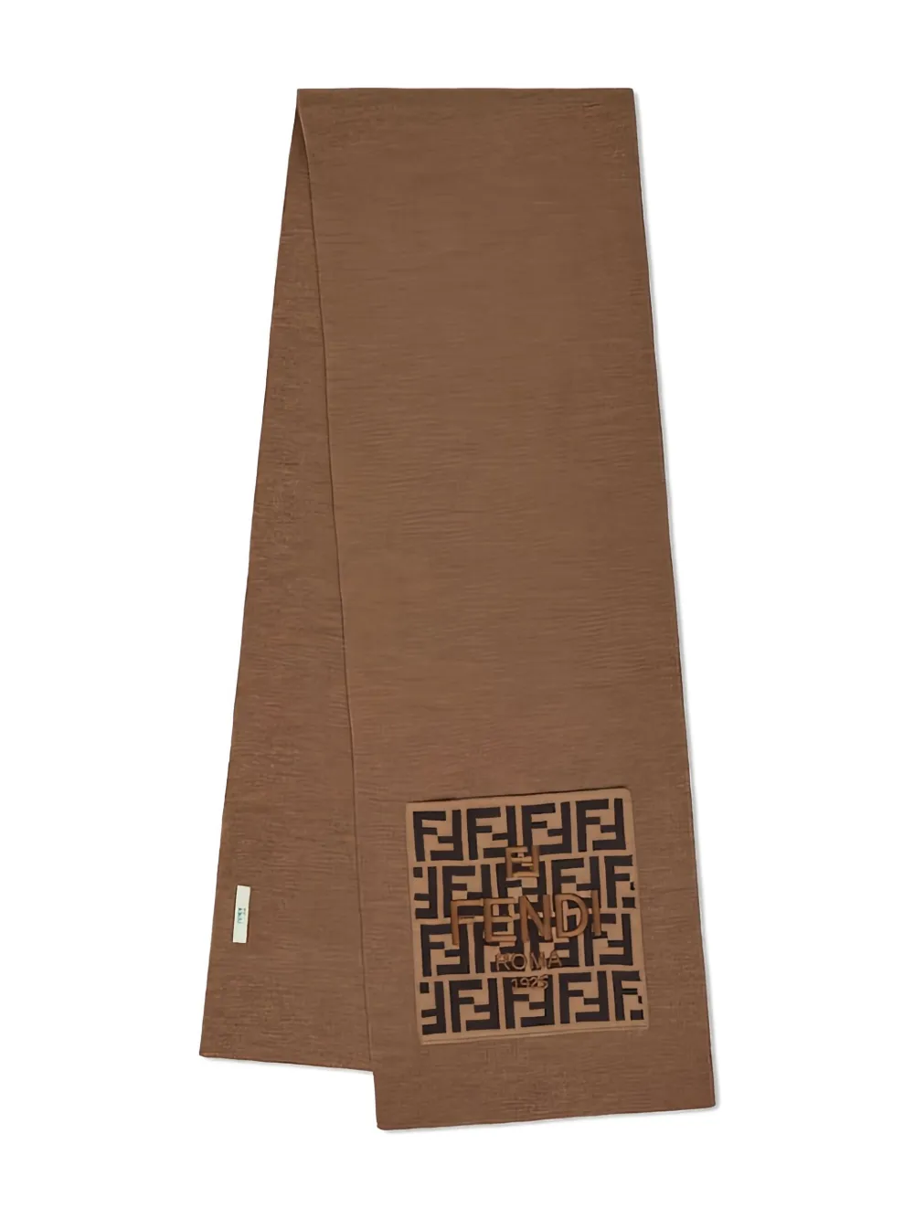 

Шарф с вышитым логотипом Fendi Kids, коричневый