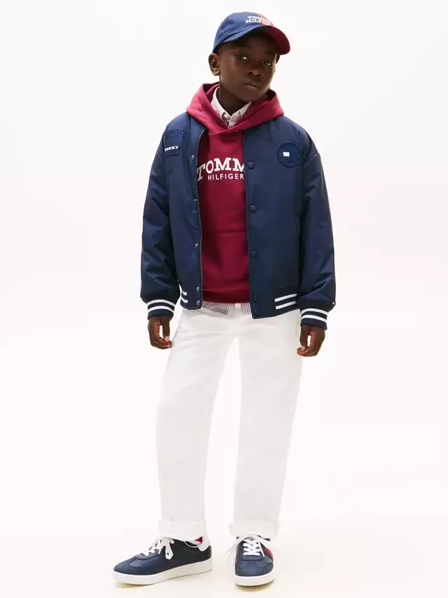 Детская удобная стеганая куртка-бомбер, темно-синий цвет Tommy Hilfiger — фото 3