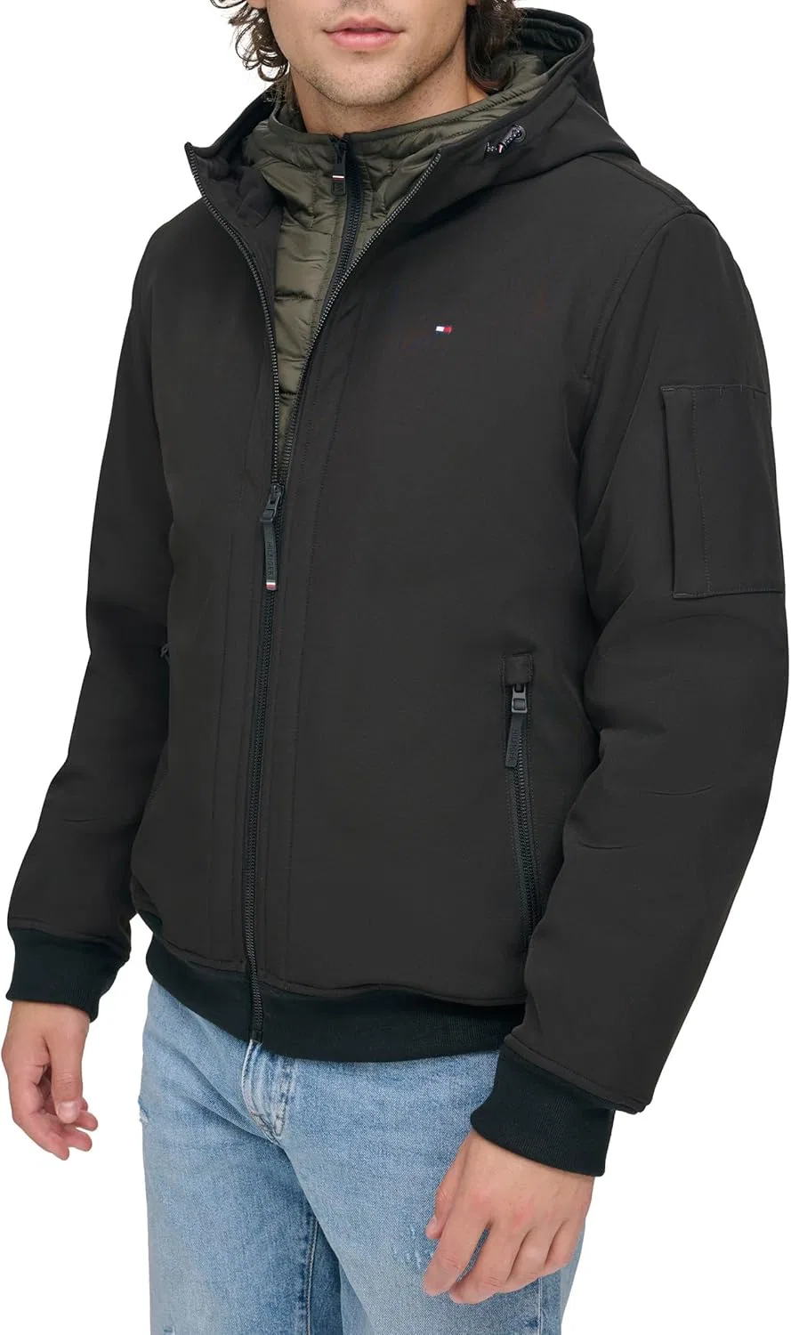 Мужская куртка-бомбер Tommy Hilfiger из материала Soft Shell Active Filled — фото 3