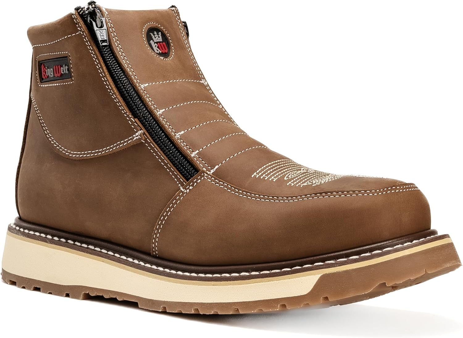 

Ботинки для мужчин King Welt Ultra Flex 6 335 с медальоном, двойной молнией и двойной плотностью, легкие, Laton