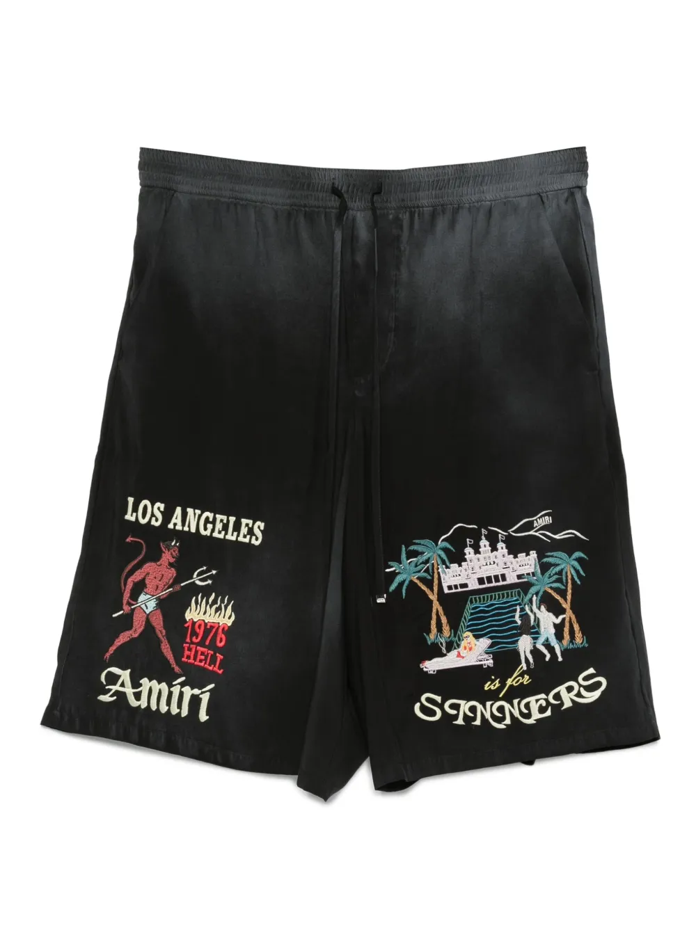 

Шорты с вышивкой AMIRI, черный