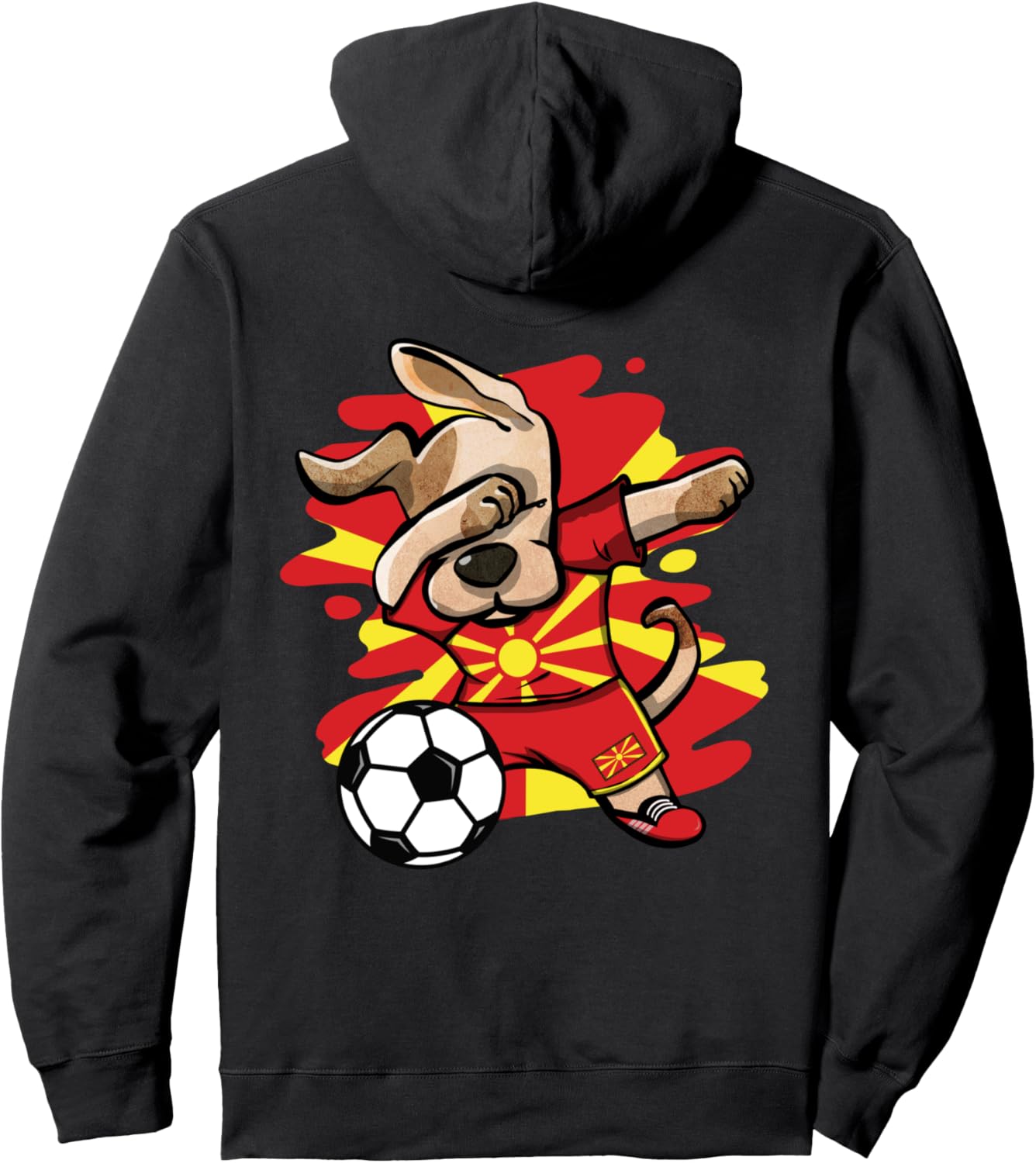 

Милая танцующая собачка, македонская футбольная команда - македонский флаг, толстовка для любителей македонского футбола Teeisle Macedonia Football, черный