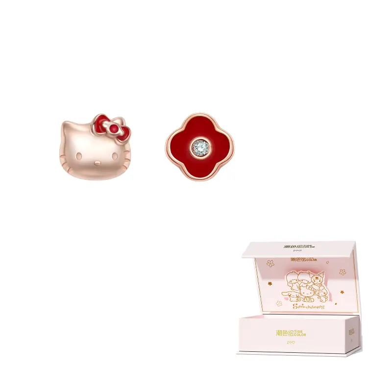 

Sanrio Серьги-гвоздики S925 серебро стерлинг для женщин красные