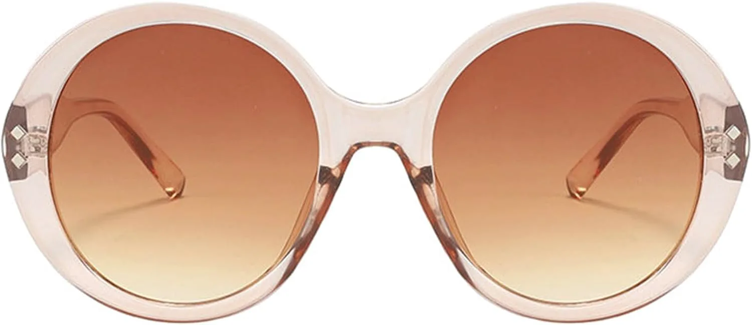 

Винтажные большие круглые солнцезащитные очки Willochra для женщин, дизайнерские коричневые градиентные овальные солнцезащитные очки Rivet Eyewear F27, C4