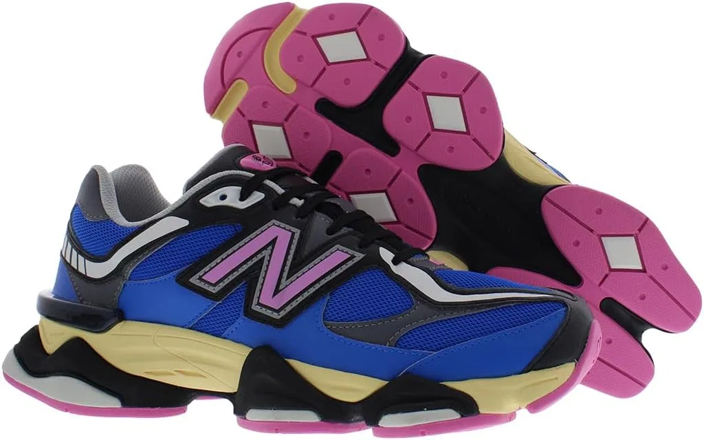 Кроссовки New Balance 9060, синий/розовый/желтый — фото 4