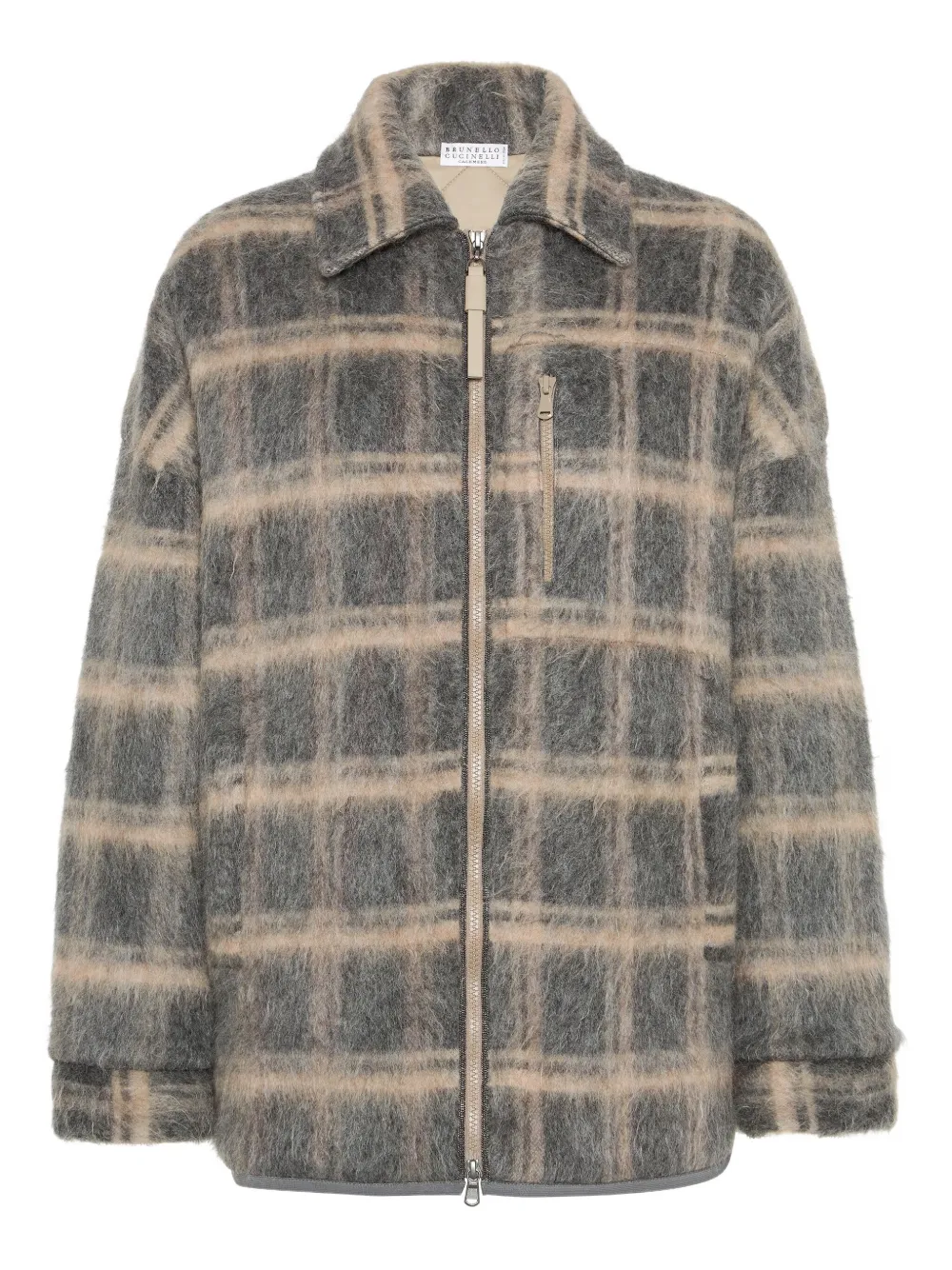 

Куртка в клетку Brunello Cucinelli, серый