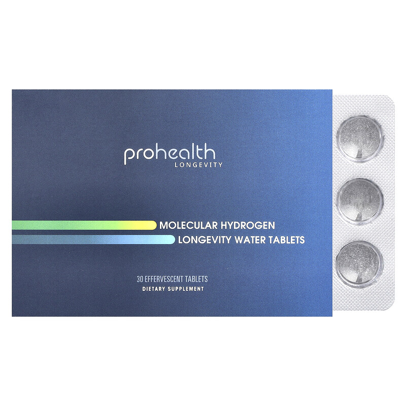 

ProHealth Longevity, Molecular Hydrogen, долговечные водные таблетки, 30 шипучих таблеток