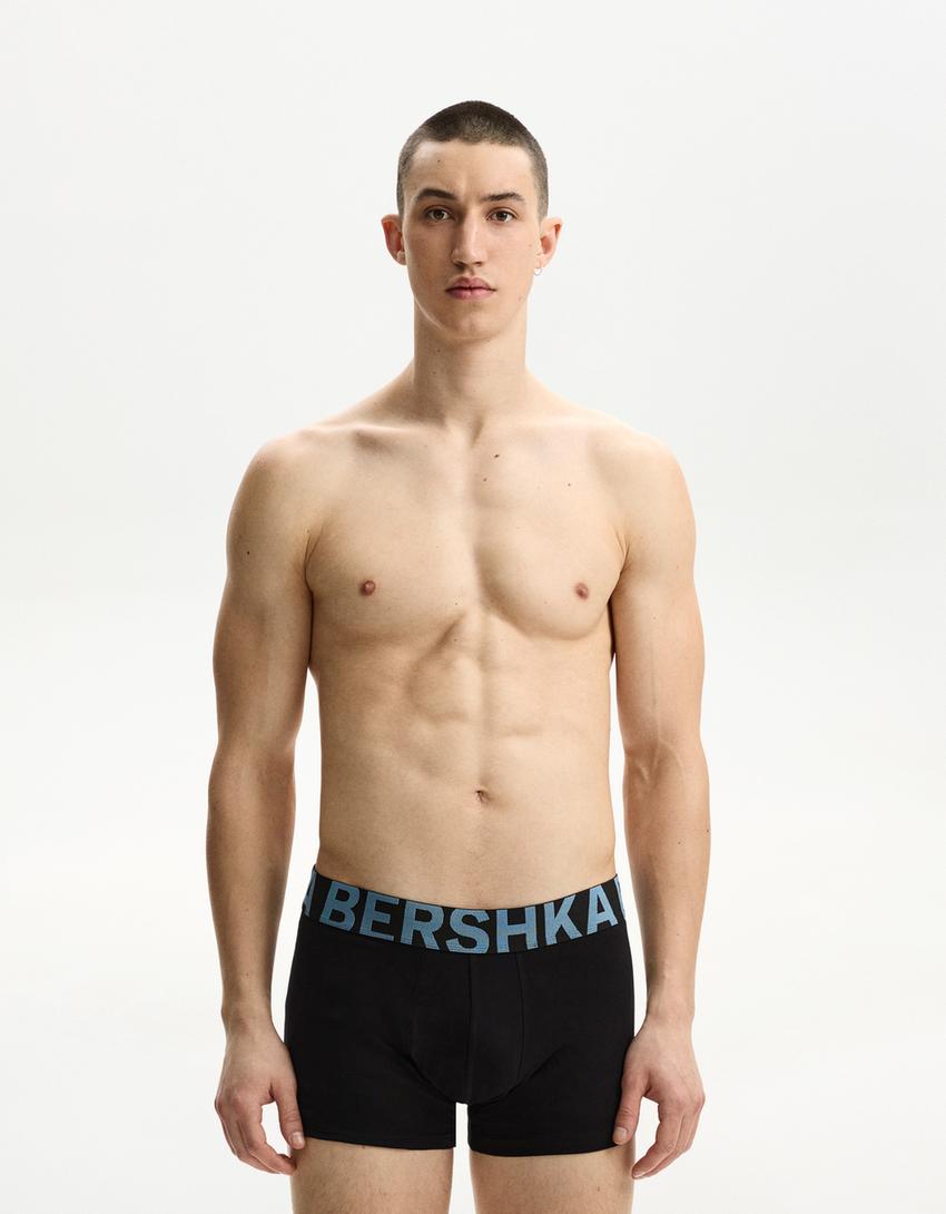 

3 пары трусов-боксеров с широким поясом Bershka, хаки