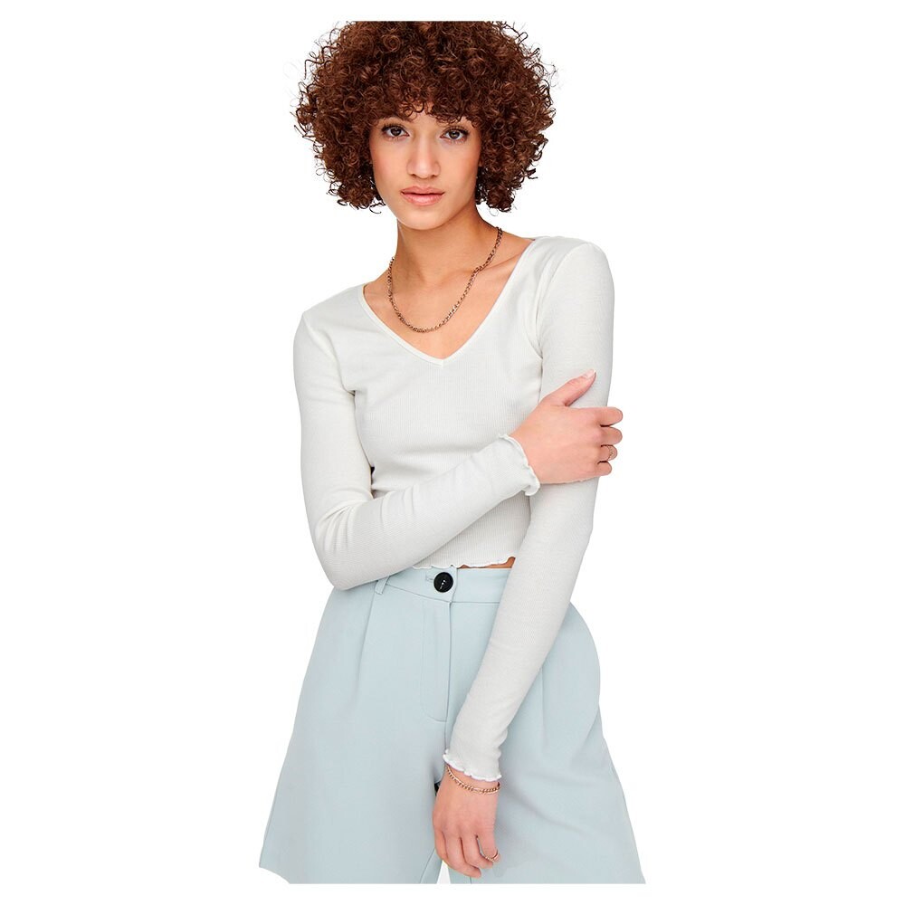 

Топ Only Oda V Neck Long Sleeve, белый