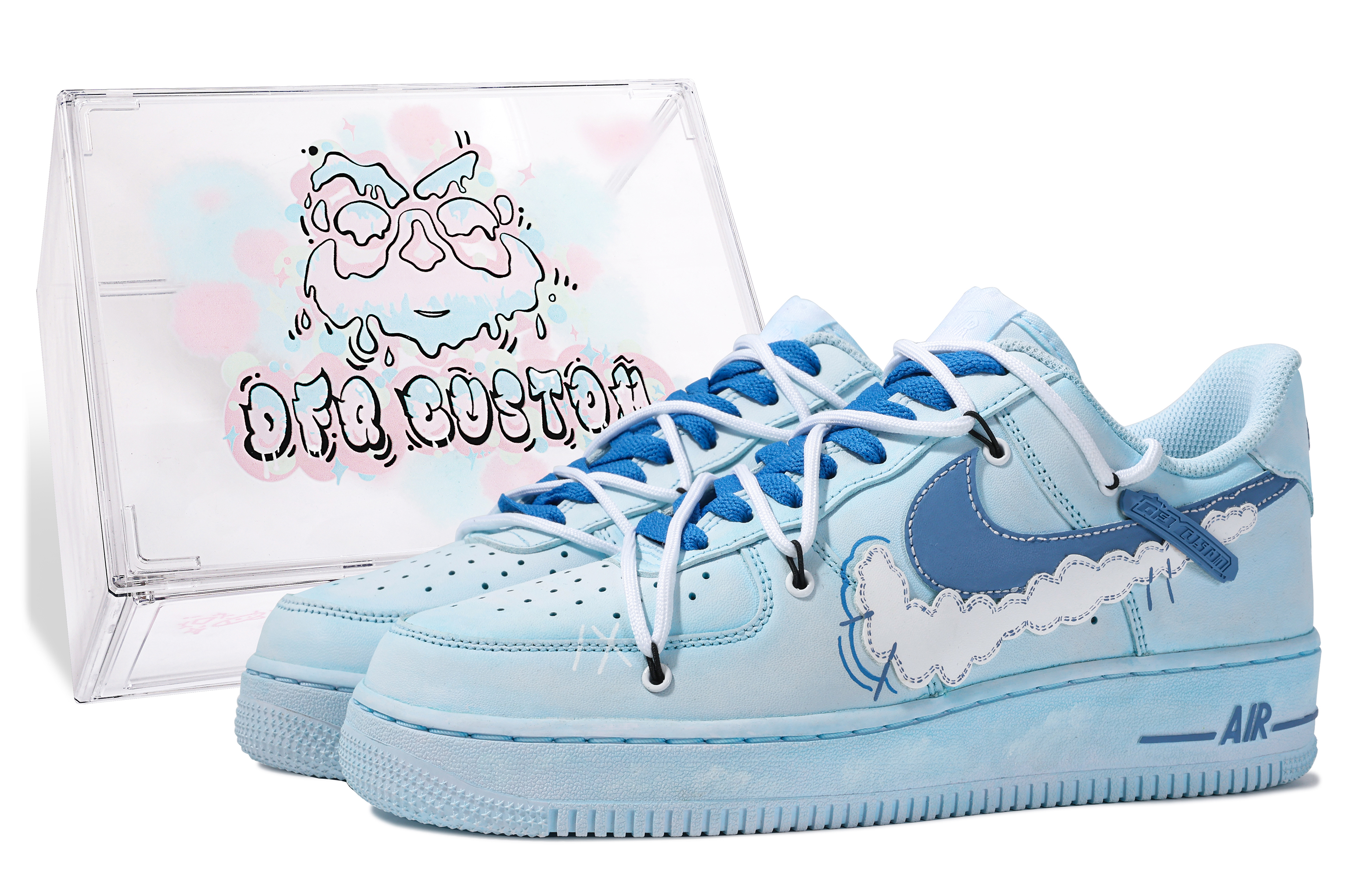 

Кроссовки Nike Air Force 1 Skateboard Shoes Men Low-Top Blue White