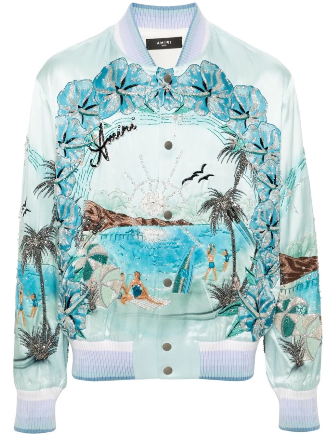 

AMIRI бомбер Paradise с бисером, синий