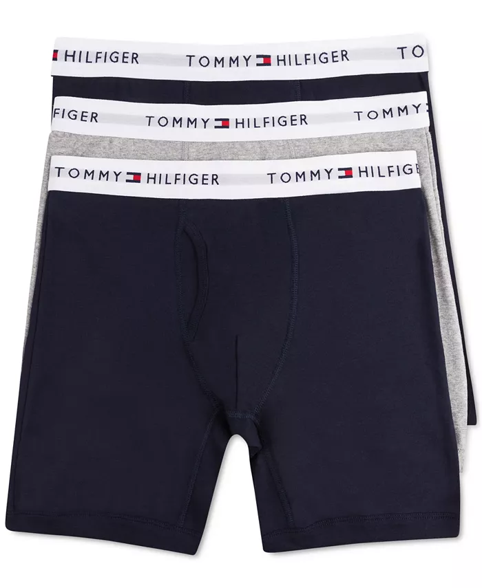 

Мужские классические боксеры из хлопка, 3 шт Tommy Hilfiger, синий