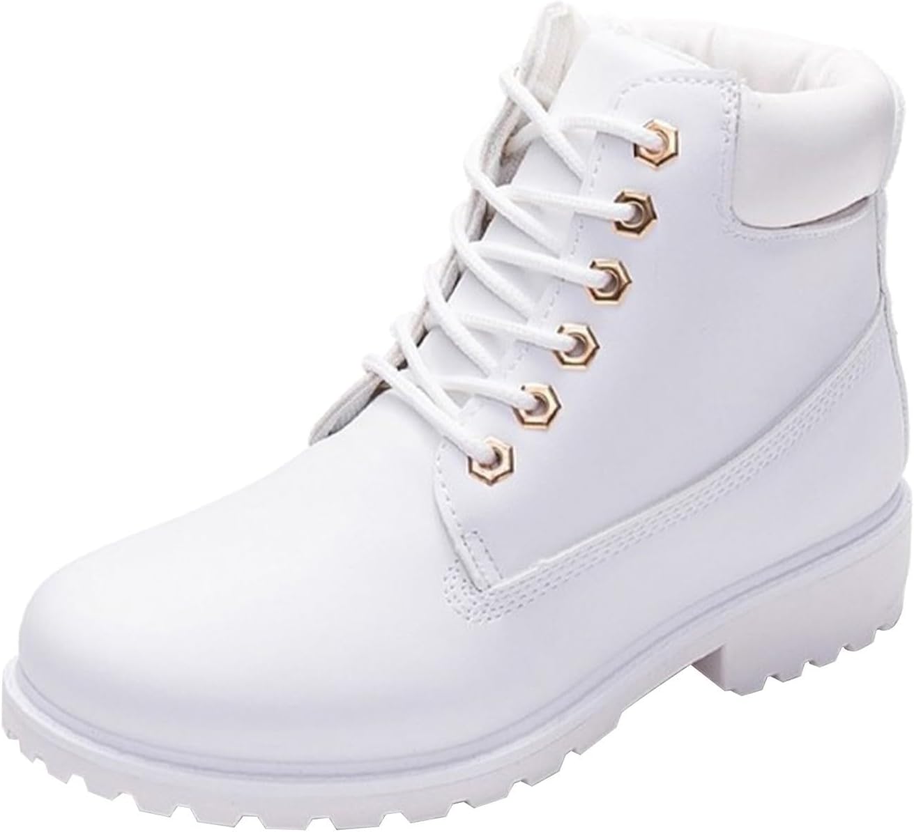 

Водонепроницаемые туристические ботинки для женщин и мужчин с теплой меховой подкладкой, шнуровкой, противоскользящие, легкие, средние по высоте, с высоким голенищем, для снега, дышащие, для пешего туризма и треккинга Generic, белый