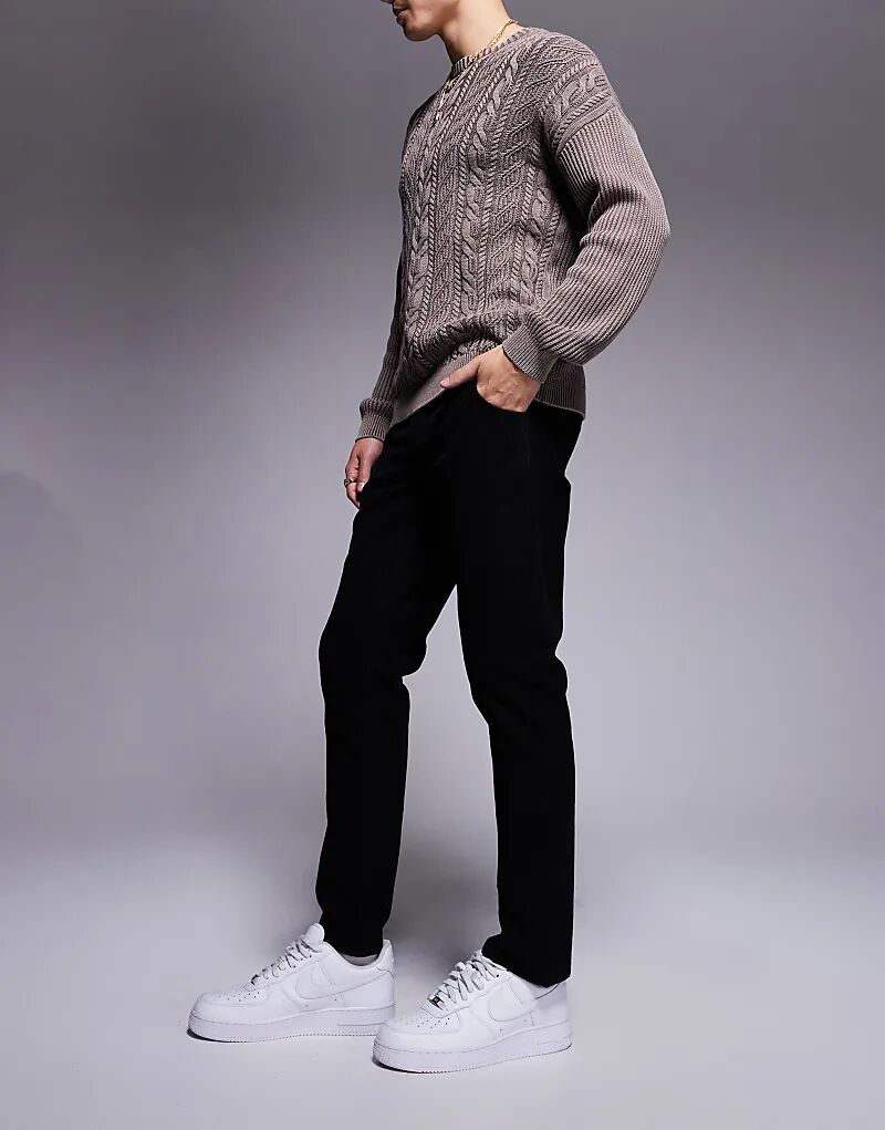 

Прямые вельветовые брюки черного цвета ASOS DESIGN