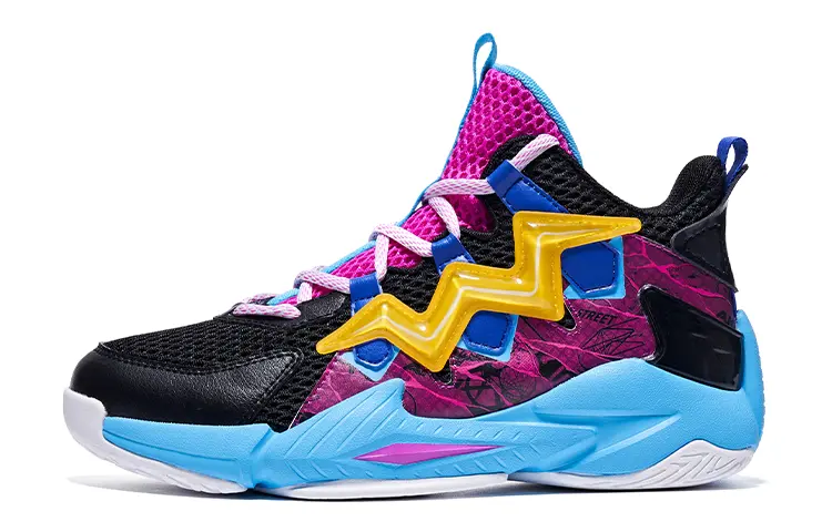 

Детские баскетбольные кроссовки GS Mid-top черные/фиолетовые Qiaodan