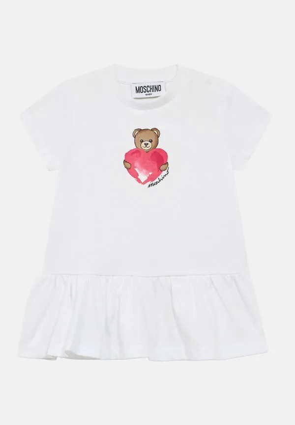 Детское платье, трикотажное платье Moschino, Bianco Ottico