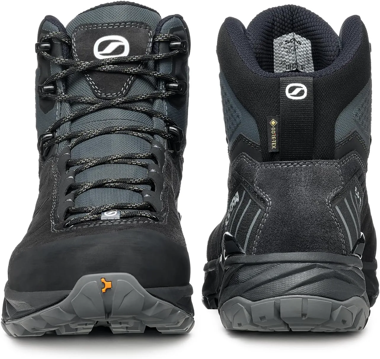 Мужские походные ботинки SCARPA Rush TRK GTX с водонепроницаемой мембраной Gore-Tex, легкие, антрацит/черный — фото 2