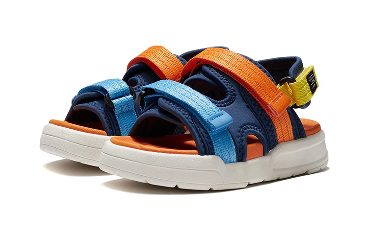LINING YOUNG Дышащие детские сандалии Sports Life Collection, синие, оранжевые, для детей 3–7 лет — фото 3