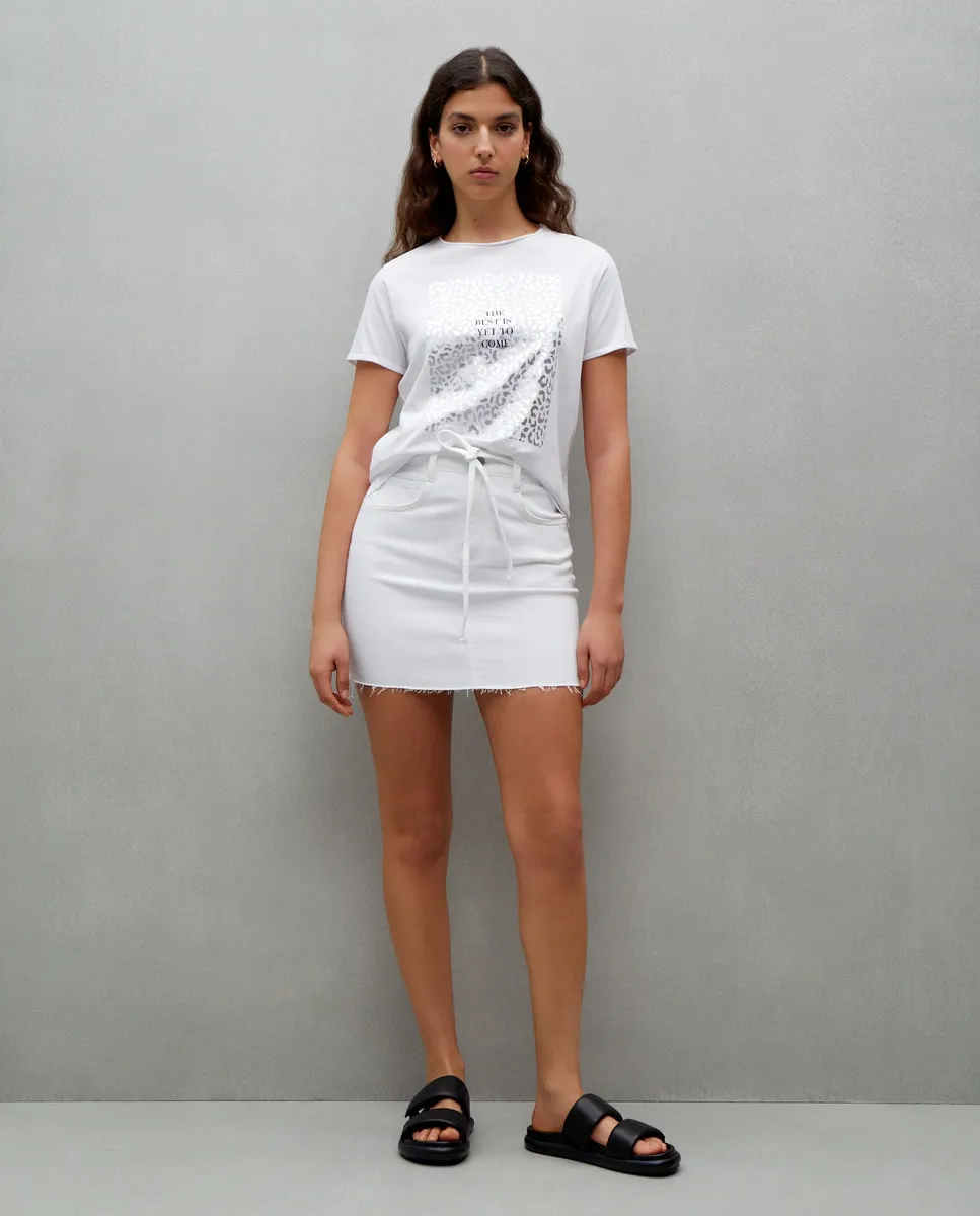 

Женская футболка с короткими рукавами и анималистичным принтом Easy Wear, серебряный