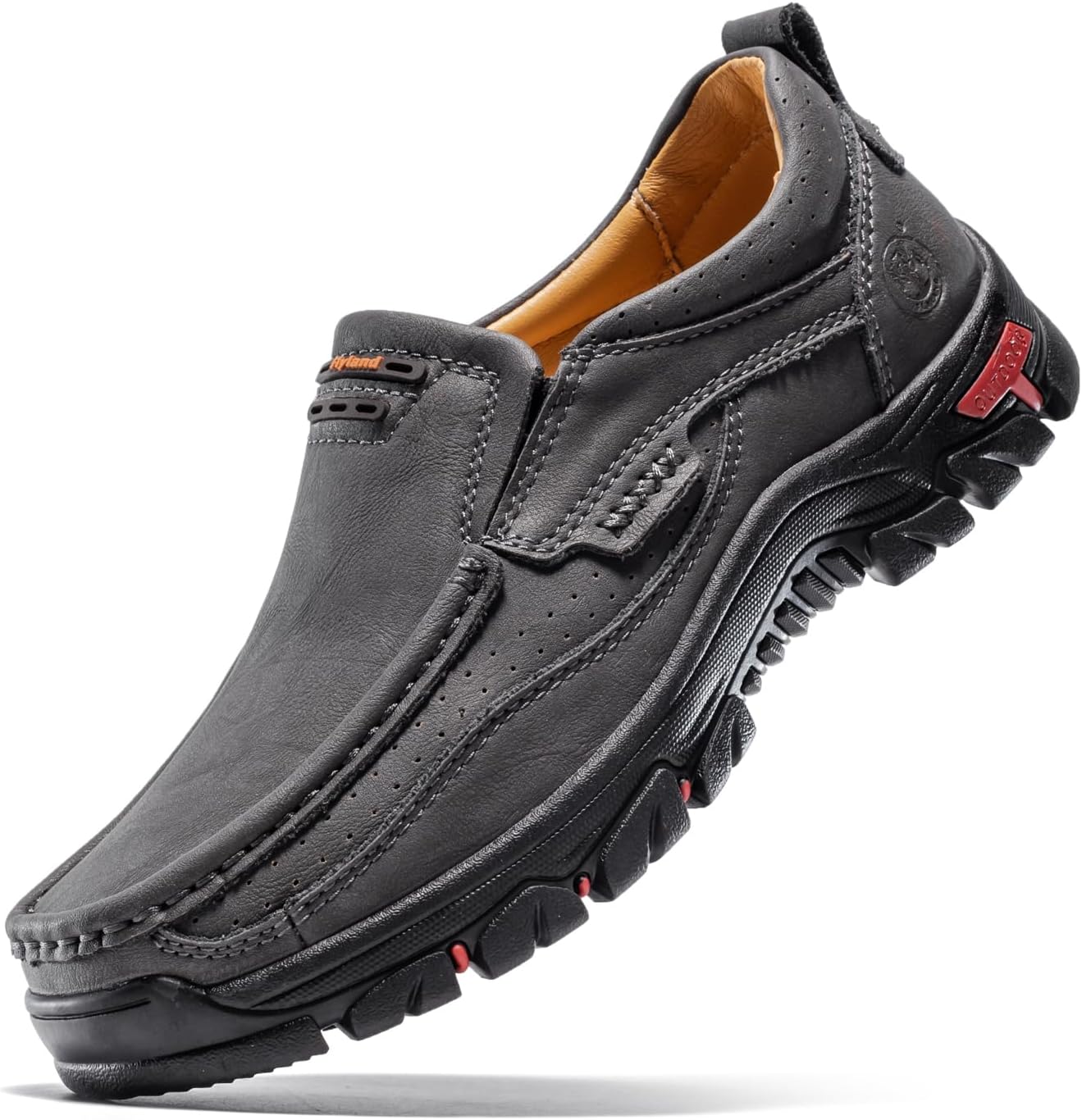 

Мужские модные лоферы FLYLAND Basic 1.0, винтажные классические кожаные ботильоны ручной работы, ботинки-чукка, повседневная обувь для работы и офиса, обувь для вождения, Y Gray