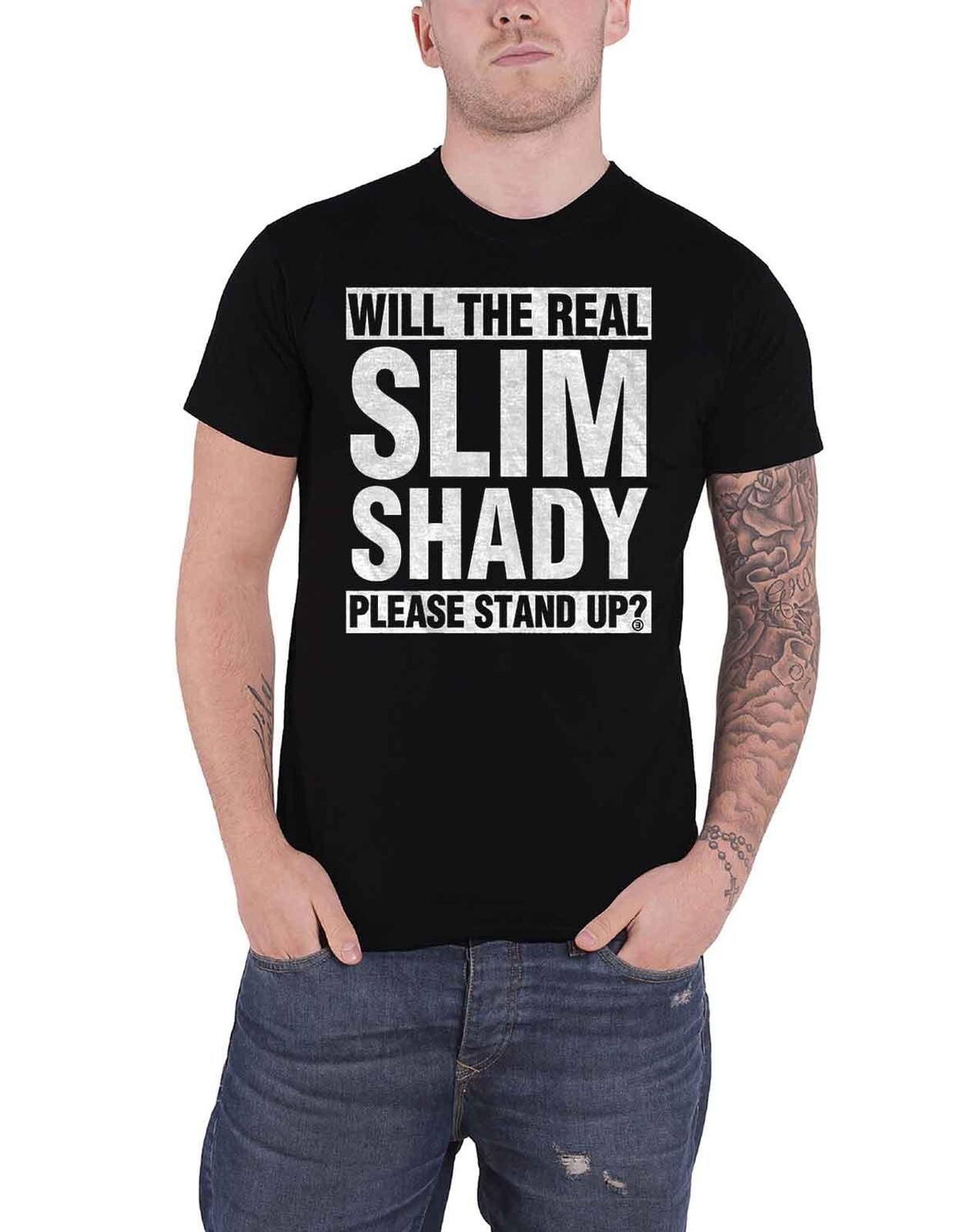 

Настоящая тонкая футболка Shady Eminem, черный