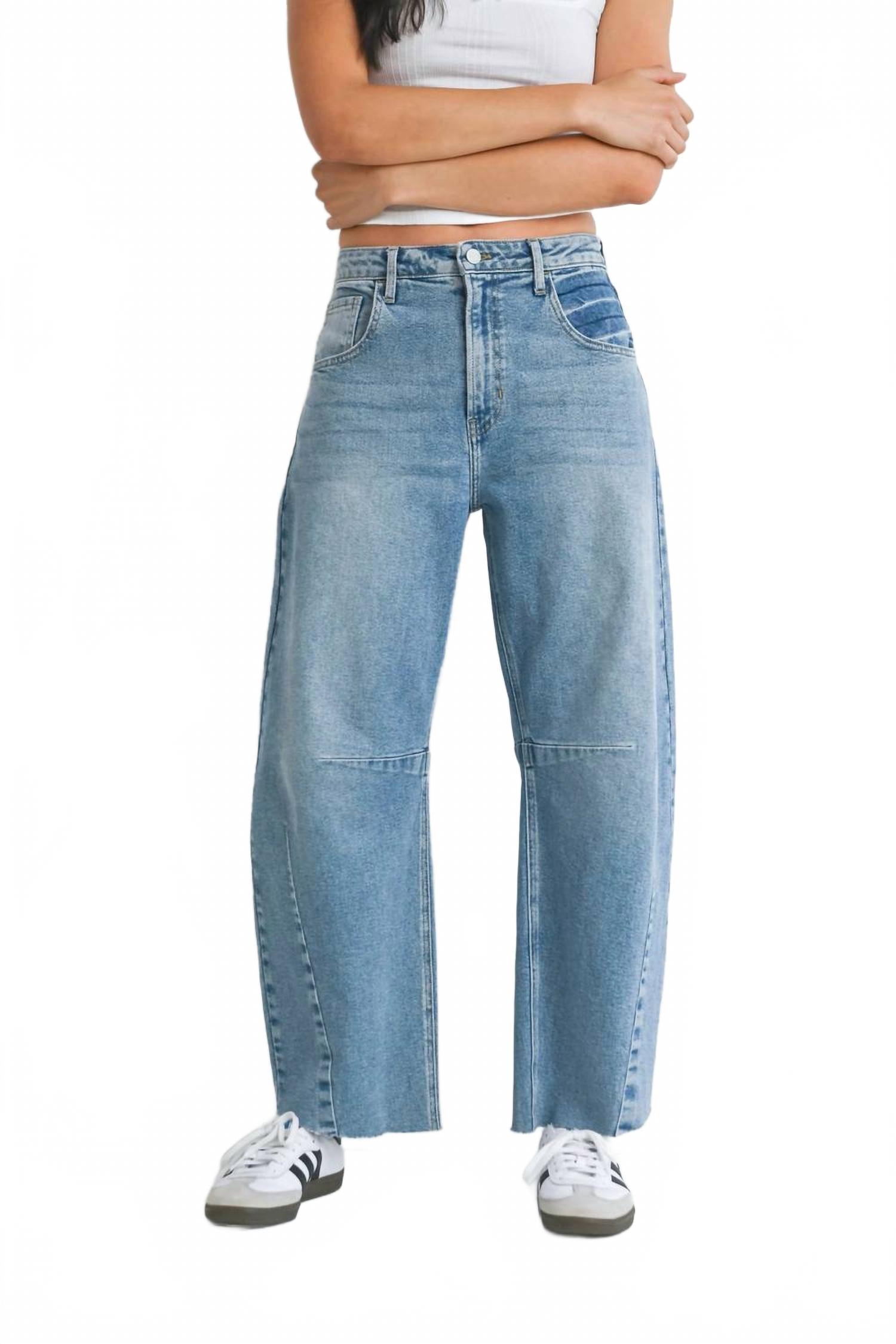 

Джинсы с бочкообразным швом, светло-синяя стирка Just Black Denim, Light Wash