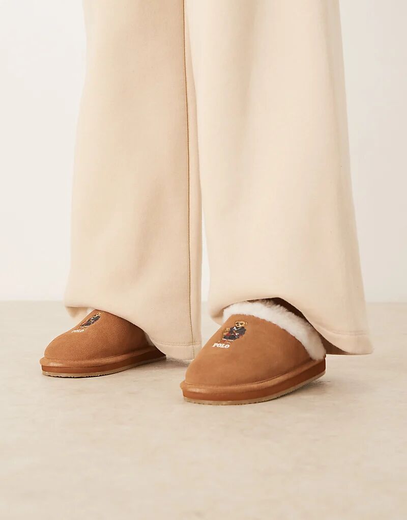 Туфли-лодочки Polo Ralph Lauren Kayleigh с потертостями и медвежьей подошвой светло-коричневого цвета — фото 3