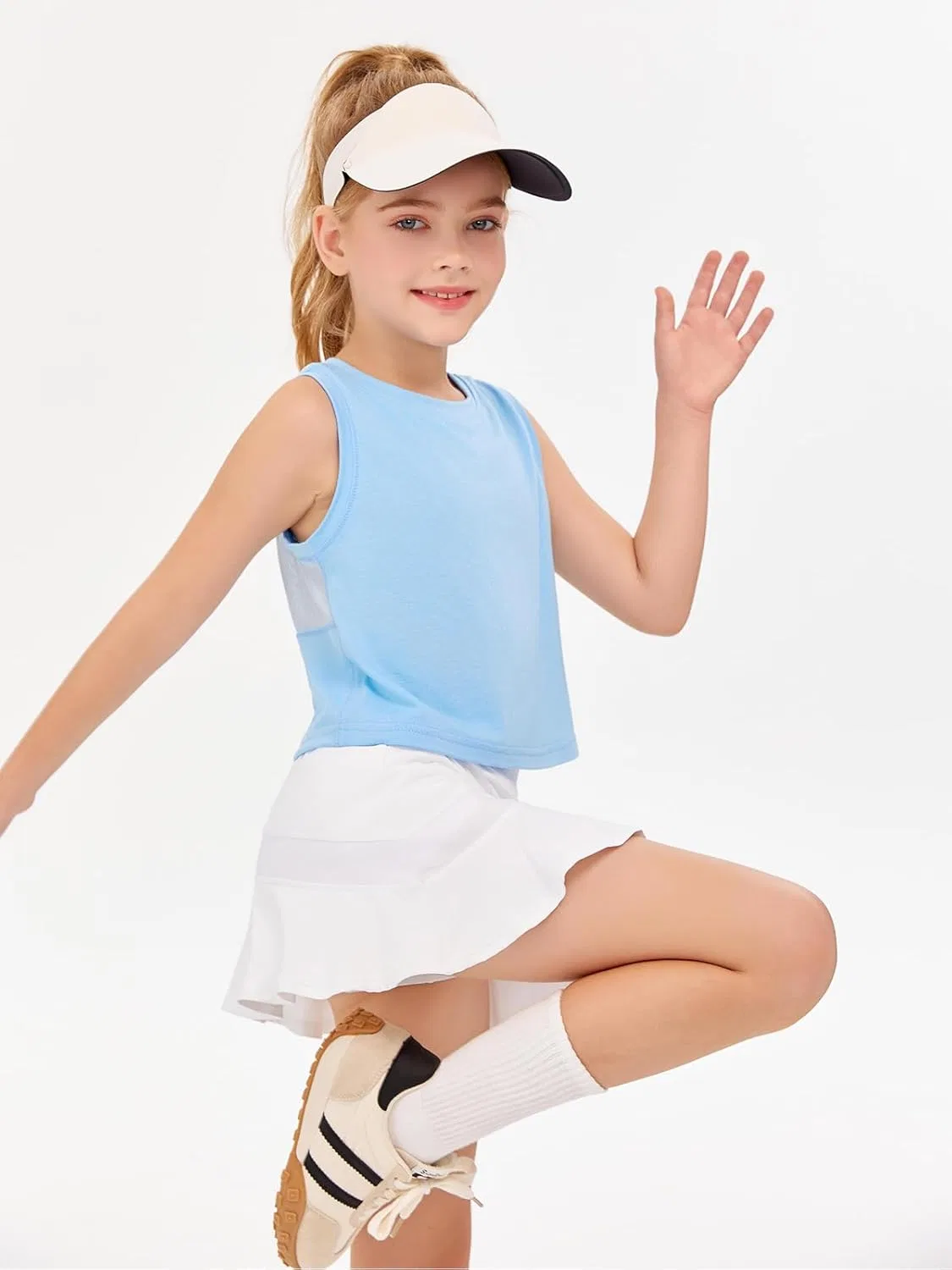 Топ для девочек Haloumoning Athletic Tank Tops, синий — фото 2