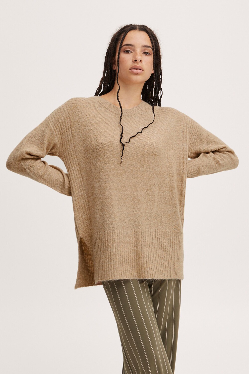 

Свитер ICHI Long IHKAMARA LONG LS 20116692, натуральный