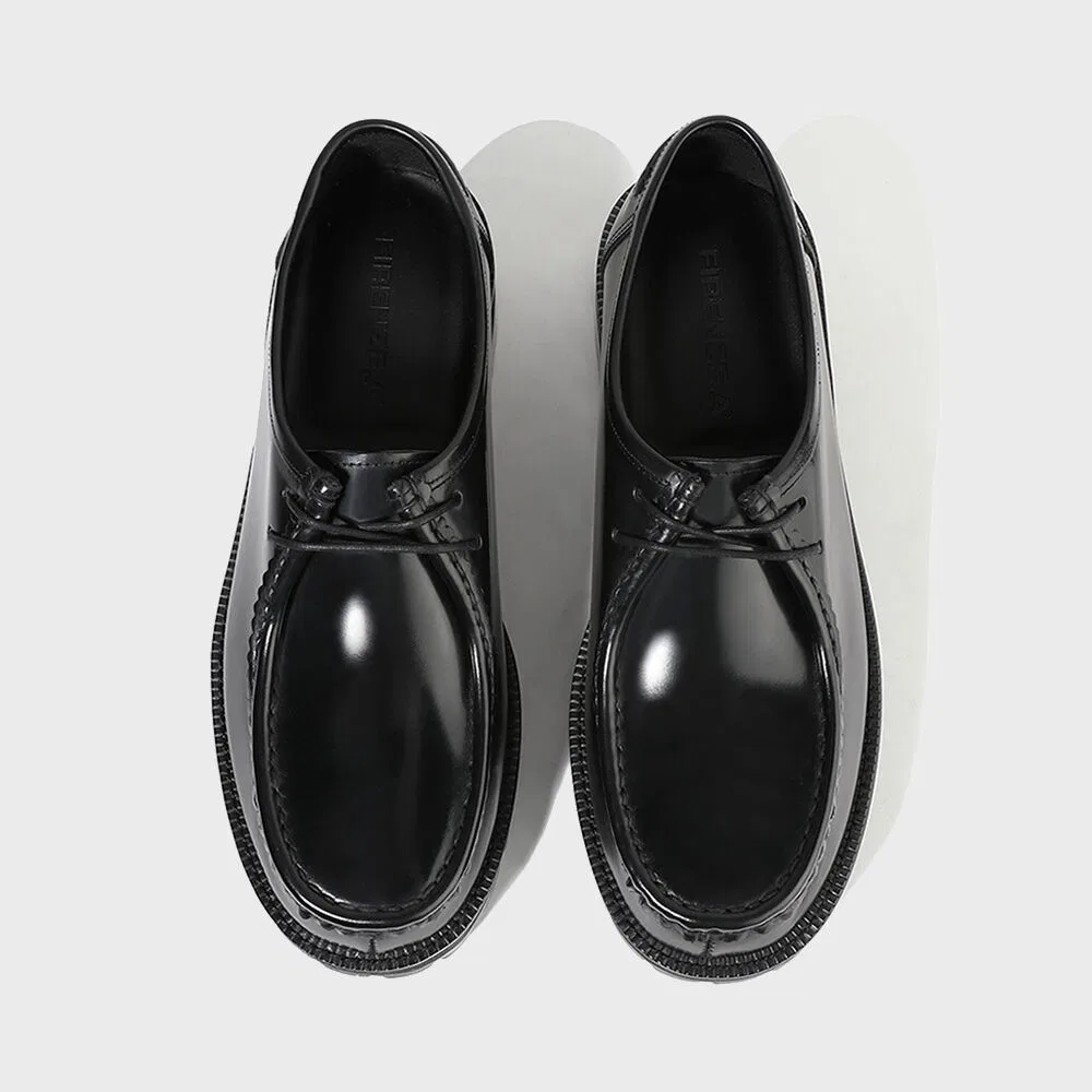 Мужские мокасины Firenze.A Bold Shape 4.7 см Leather 9009, чёрные Box, с подошвой Vibram