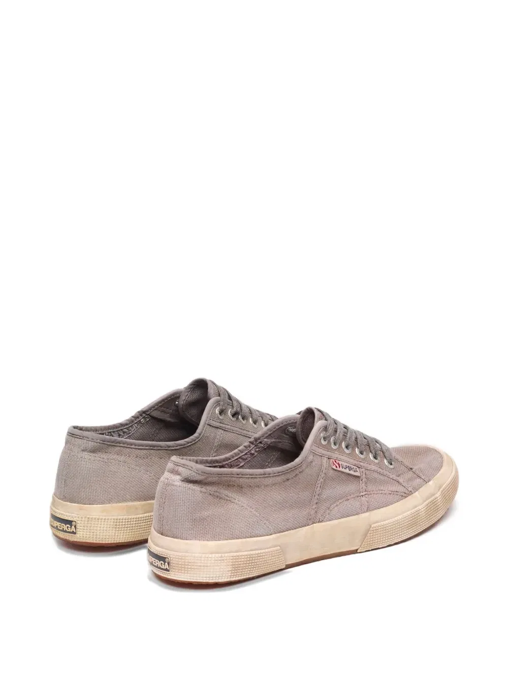 Кроссовки 2750 из окрашенного хлопка и канваса Superga, серый — фото 4
