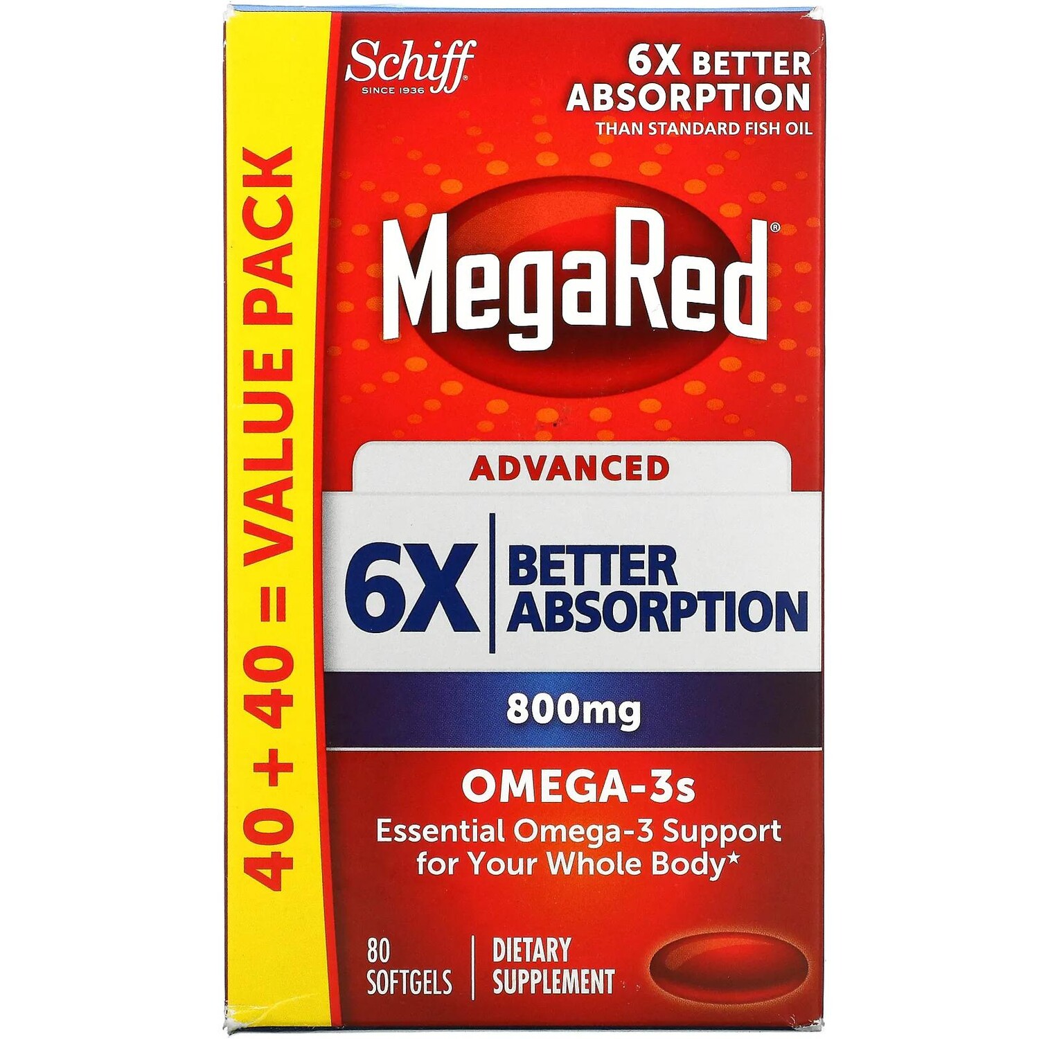 

Schiff MegaRed Advanced 800 мг 80 мягких таблеток