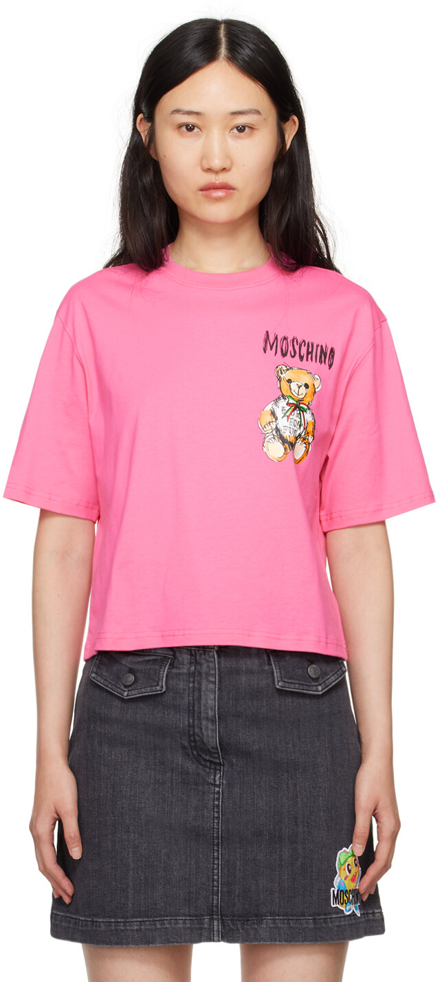 

Розовая футболка Archive Teddy Bear Moschino, цвет Fantasy fuchsia