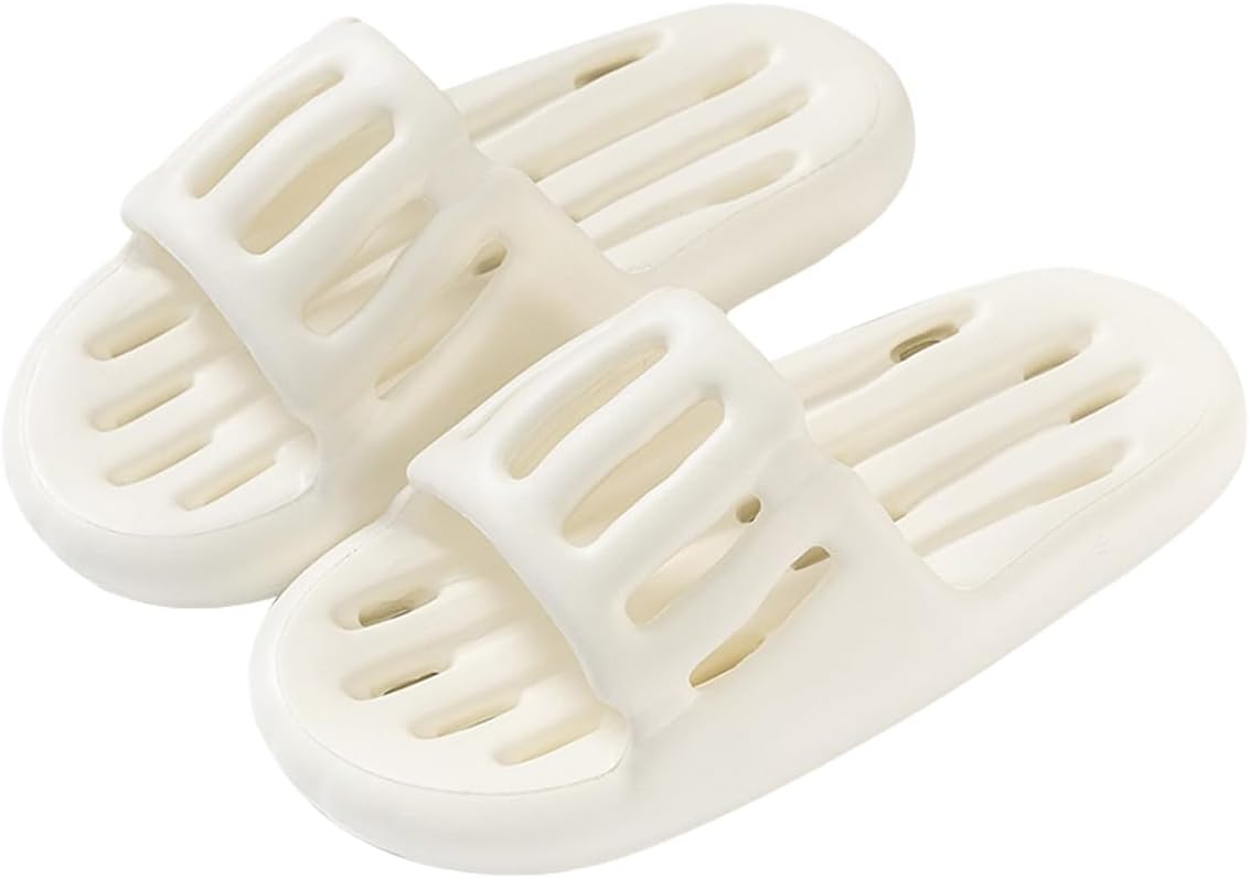 

Женские и мужские шлепанцы для душа oukisam, быстро сохнущие, легкая подошва, нескользящие шлепанцы для ванной, белый