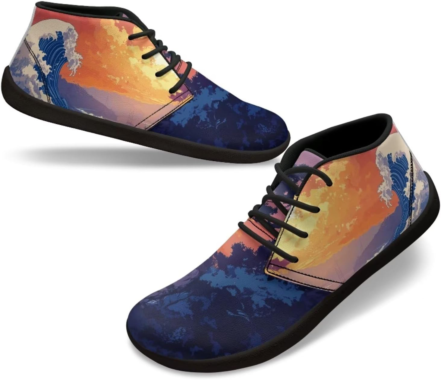 

Мужские кроссовки UNICEU с широким носком, модель Barefoot, легкие, для спортсменов, с нулевым падением, повседневные прогулочные кроссовки, тренировочные и беговые кроссовки, Sunset Waves