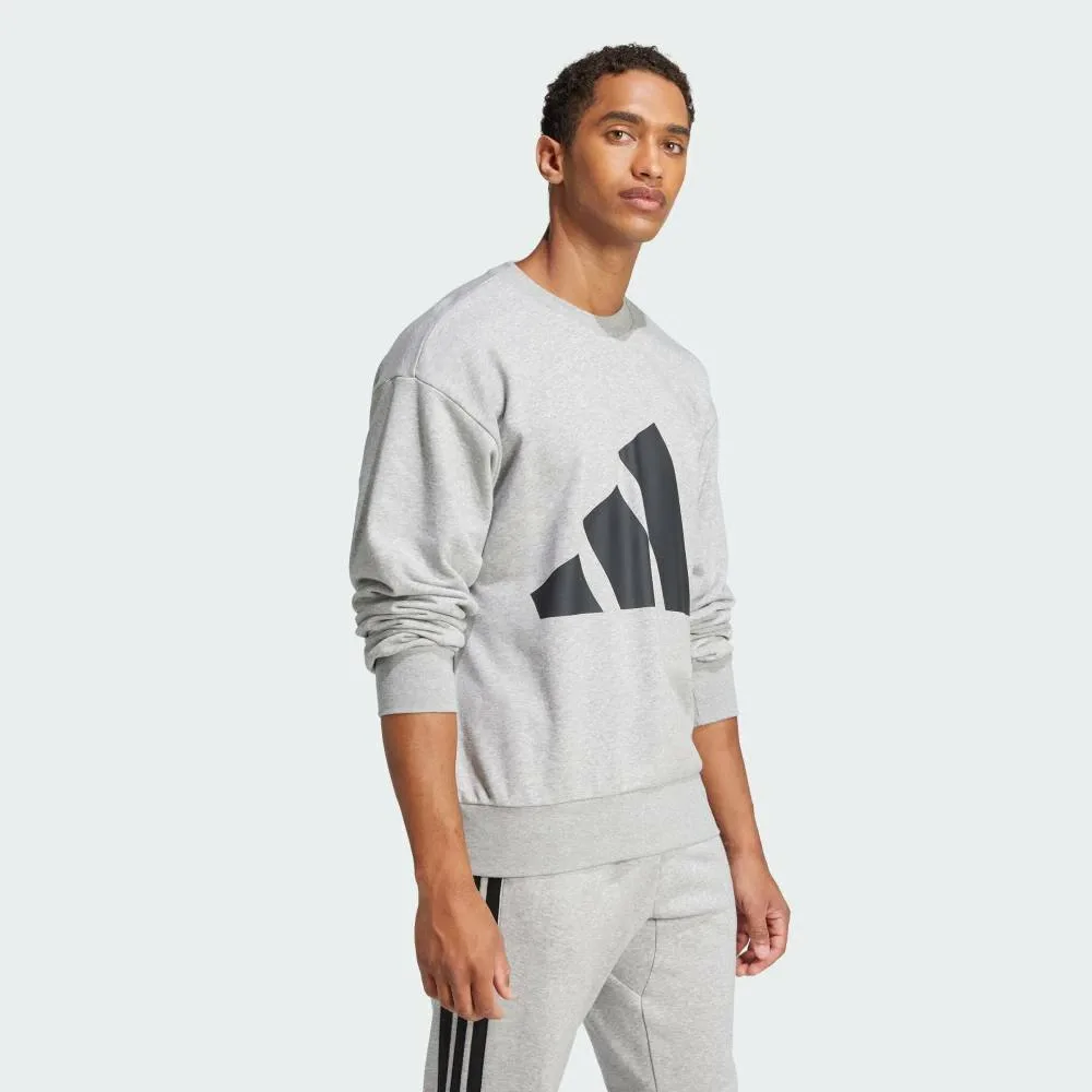 Толстовка Essentials с большим логотипом и французским махровым трикотажем Adidas, gray — фото 3