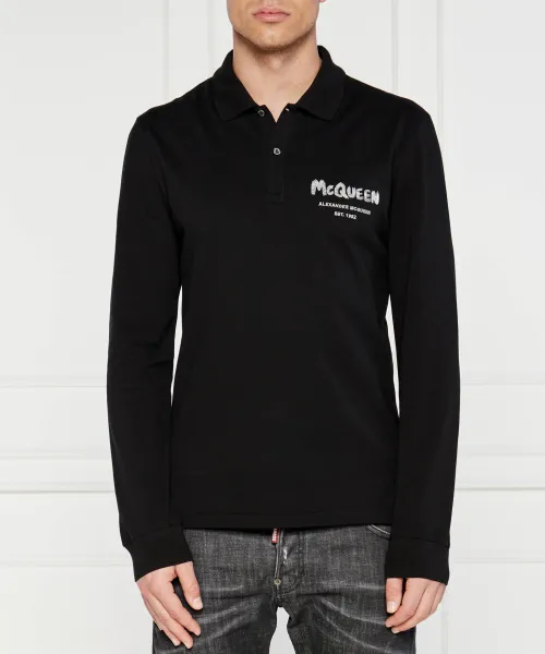 

Футболка поло Regular fit Alexander Mcqueen, черный