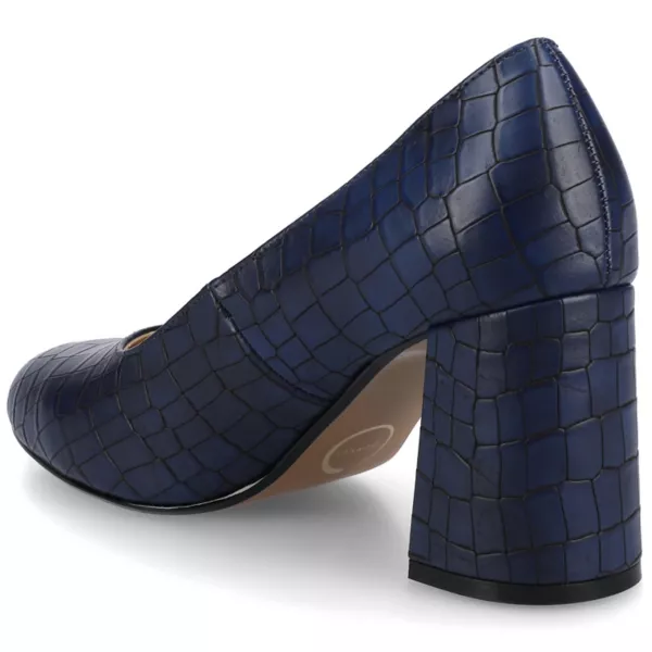Серфина закрытые туфли на устойчивом каблуке Journee, цвет croco blue — фото 4