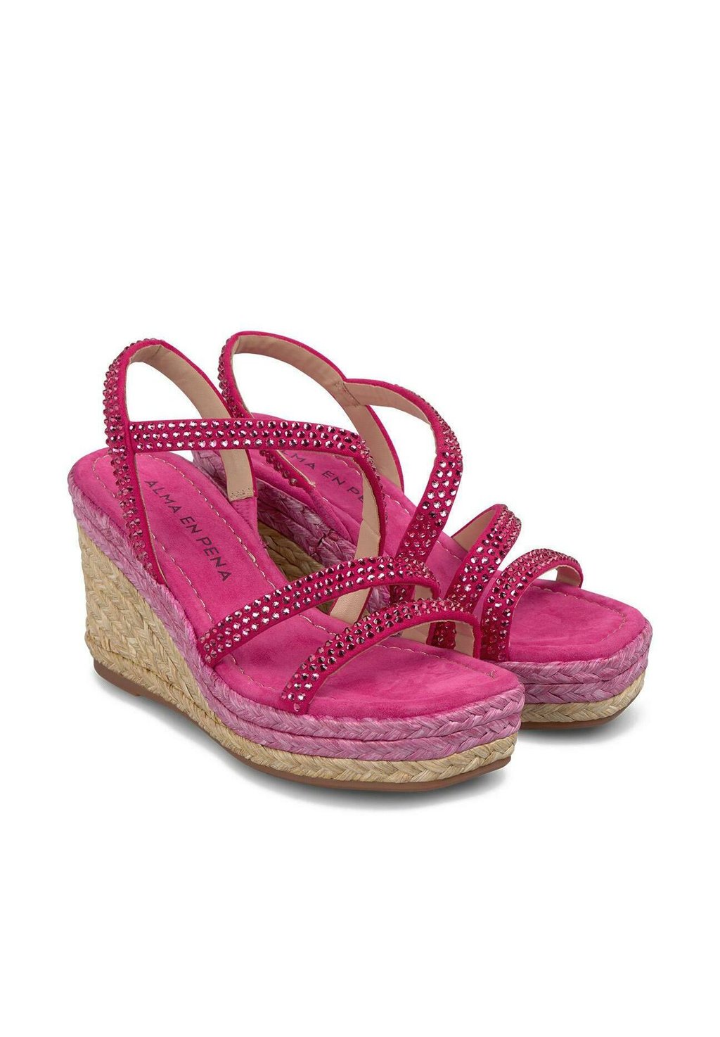 Босоножки на танкетке DE Y SIN CIERRE - Espadrilles Alma en Pena, цвет Fucsia Jaspeado — фото 3
