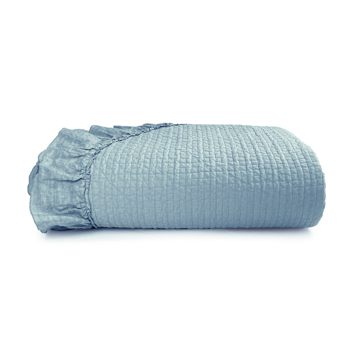 

Легкое хлопковое одеяло StoneWash с льняной каймой - Флорида Lisola, бирюзовый