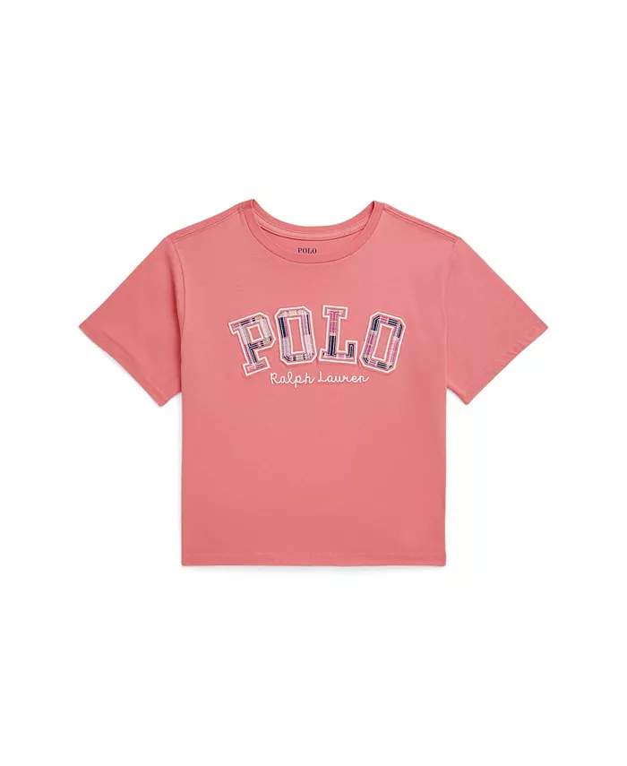

Футболка оверсайз с логотипом Big Girls Polo Ralph Lauren, розовый