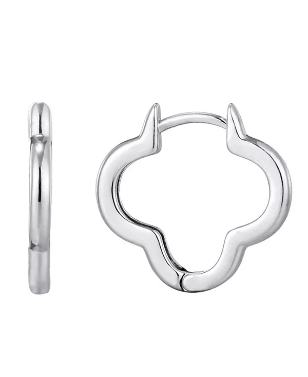 

Серебряные серьги-кольца в форме клевера Adornia, silver