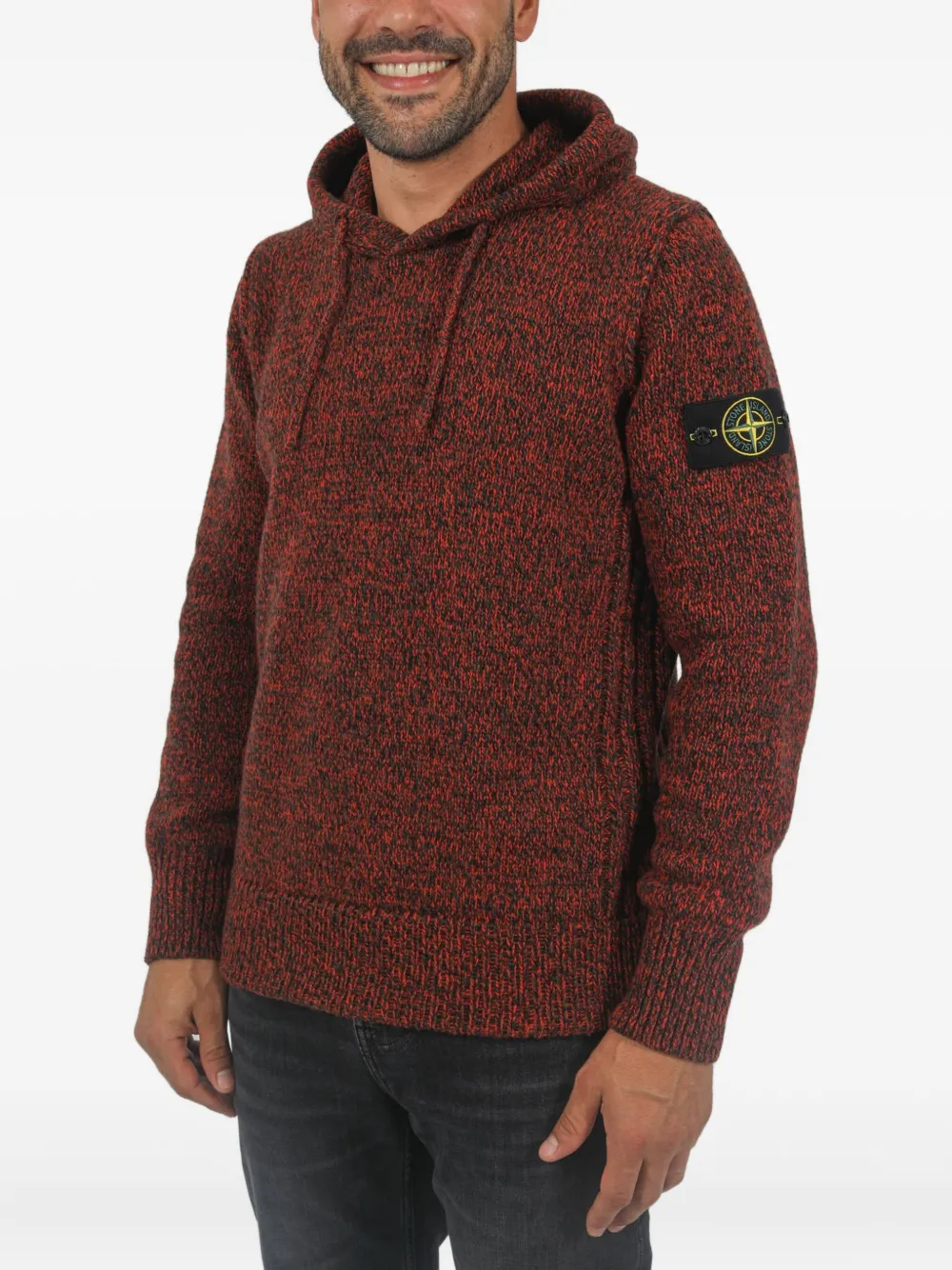 

Худи с нашивкой-логотипом Stone Island, красный
