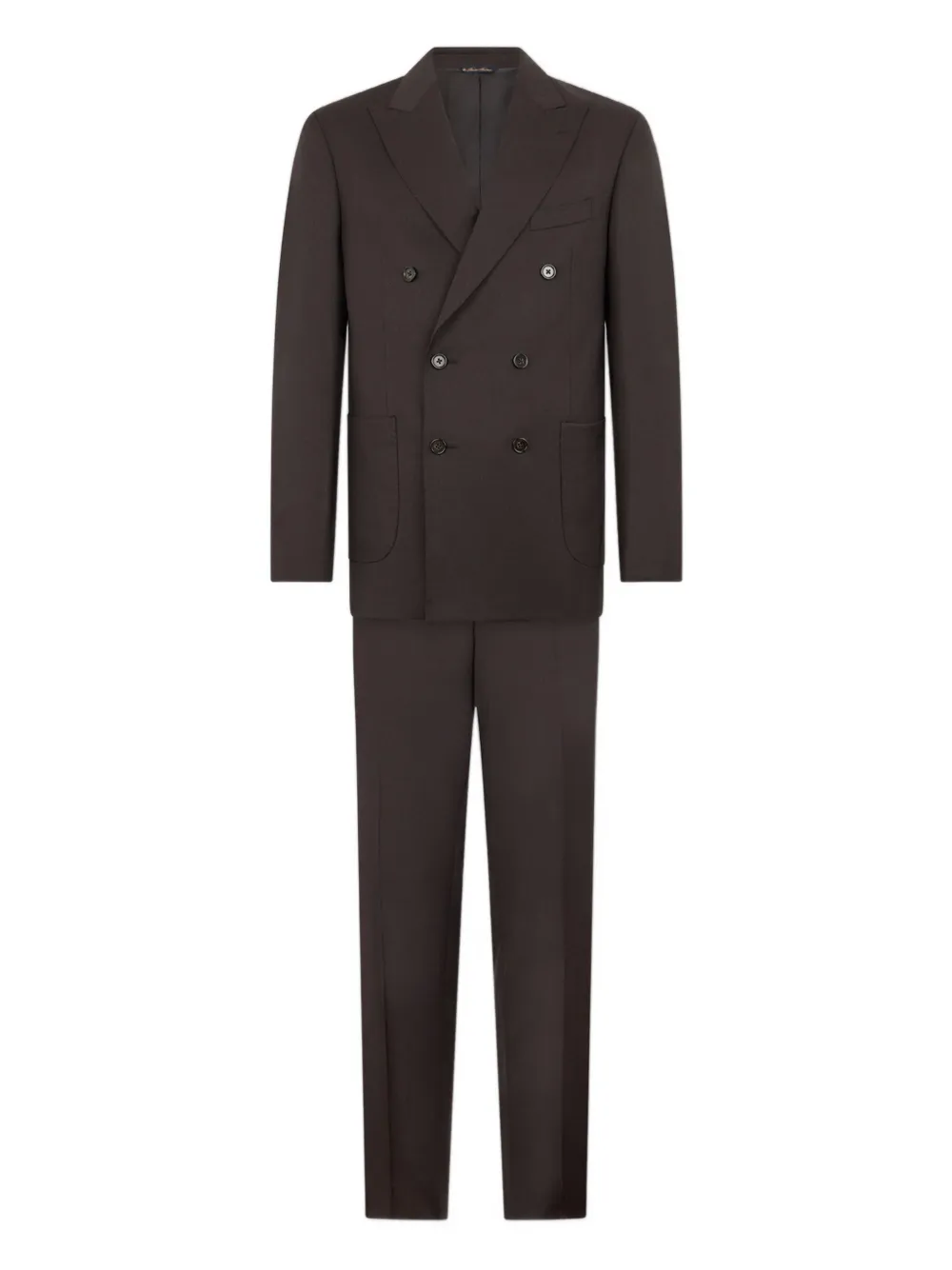 

Двубортный шерстяной костюм Brooks Brothers, коричневый