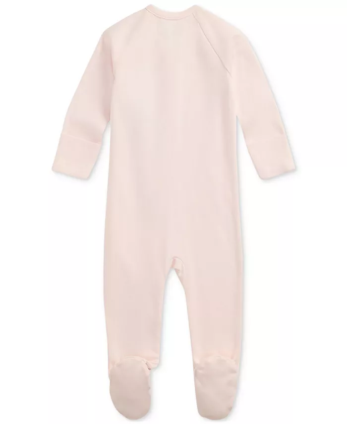 Детский хлопковый комбинезон с вышивкой Pony Coverall Polo Ralph Lauren, розовый — фото 2