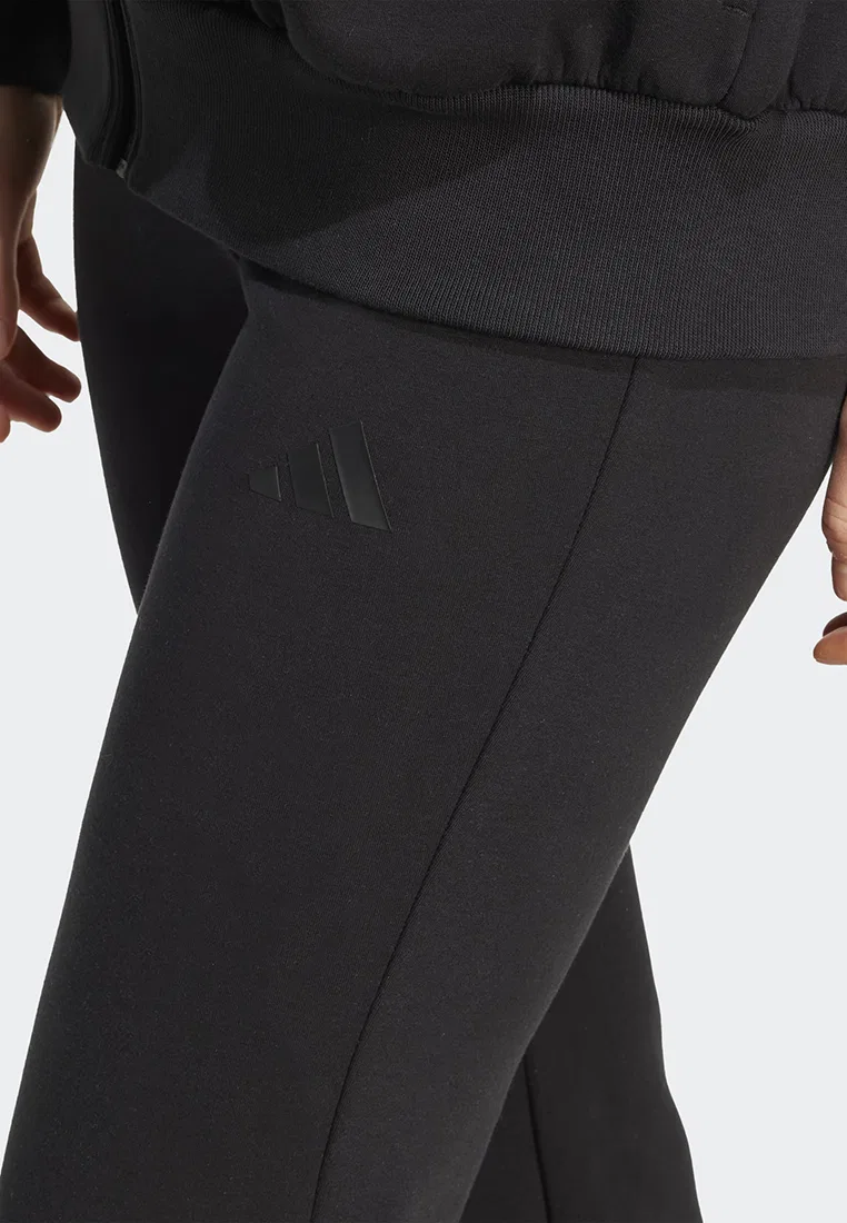 Брюки спортивные, широкие, модель Soft Lux Flared Adidas, черный — фото 3