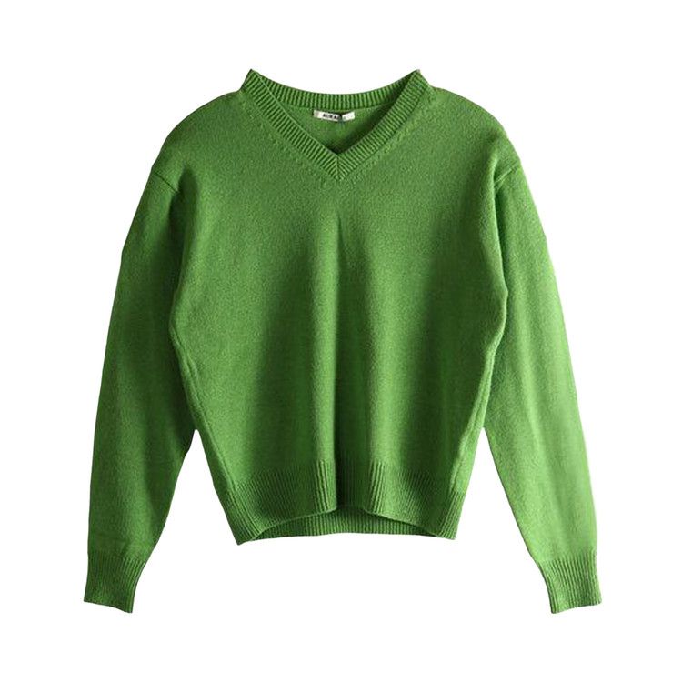 

Топ Auralee Light Cashmere Knit V-Neck Knitwear, Green