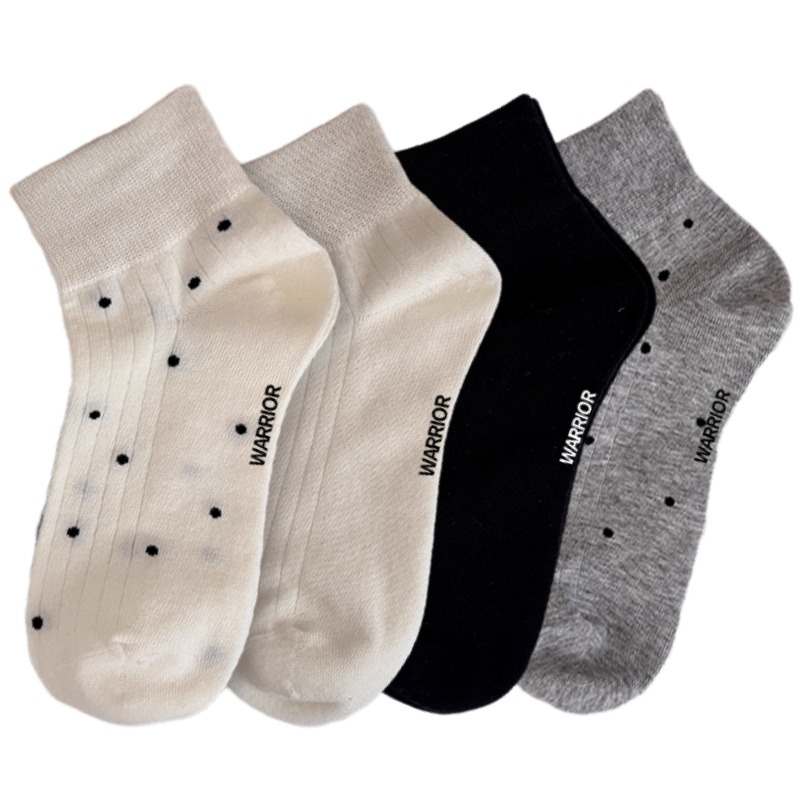 

Носки женские Mid Calf WARRIOR, 4 pack (milk белый polka dot+черный+серый polka dot+milk белый)